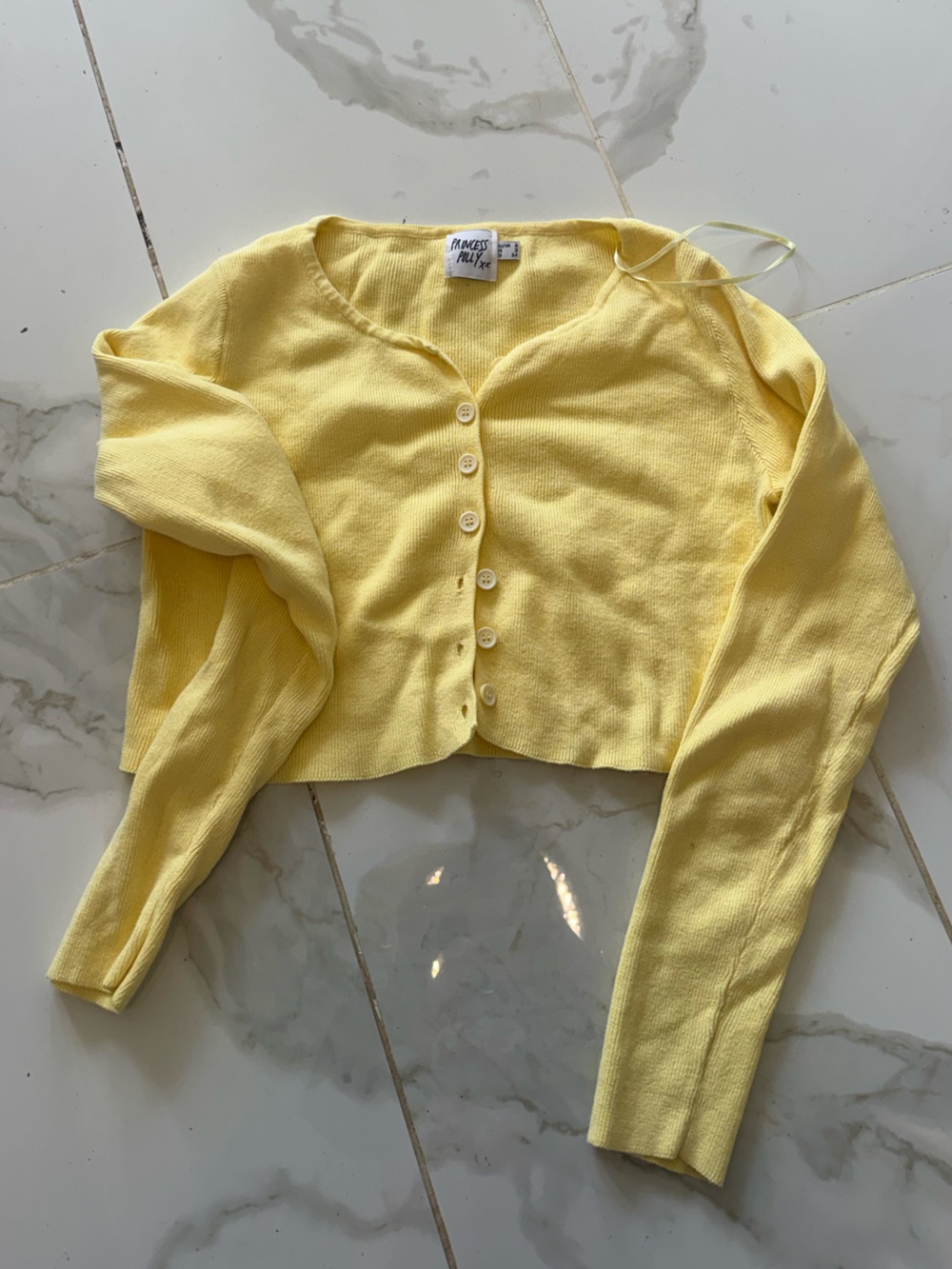 Princess Polly Pastel Yellow Button Cardigan